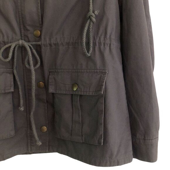 Market & Spruce Chaplin Hooded Anorak Jacket Womens Sz M Military Utility Cargo - Picture 6 of 15